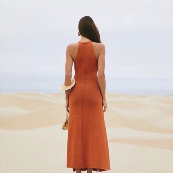 Cult Gaia Terracotta Halter Midi Dress - Picture 2 of 3
